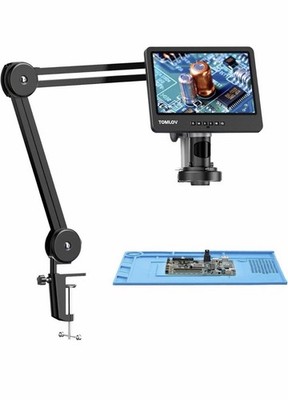 TOMLOV DM602 Flex 10'' Digital Microscope 2000x Flexible Arm Electronic Soldering
