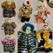 Clowns, Harlekin, Deko Figur, teilweise Handarbeit, 30 Jahre alt
