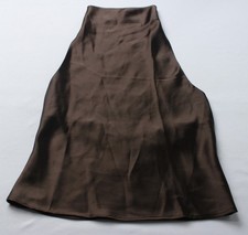 Top donna Zara tinta unita schiena aperta effetto raso reggicalze AC2 marrone taglia XS NUOVO CON ETICHETTE