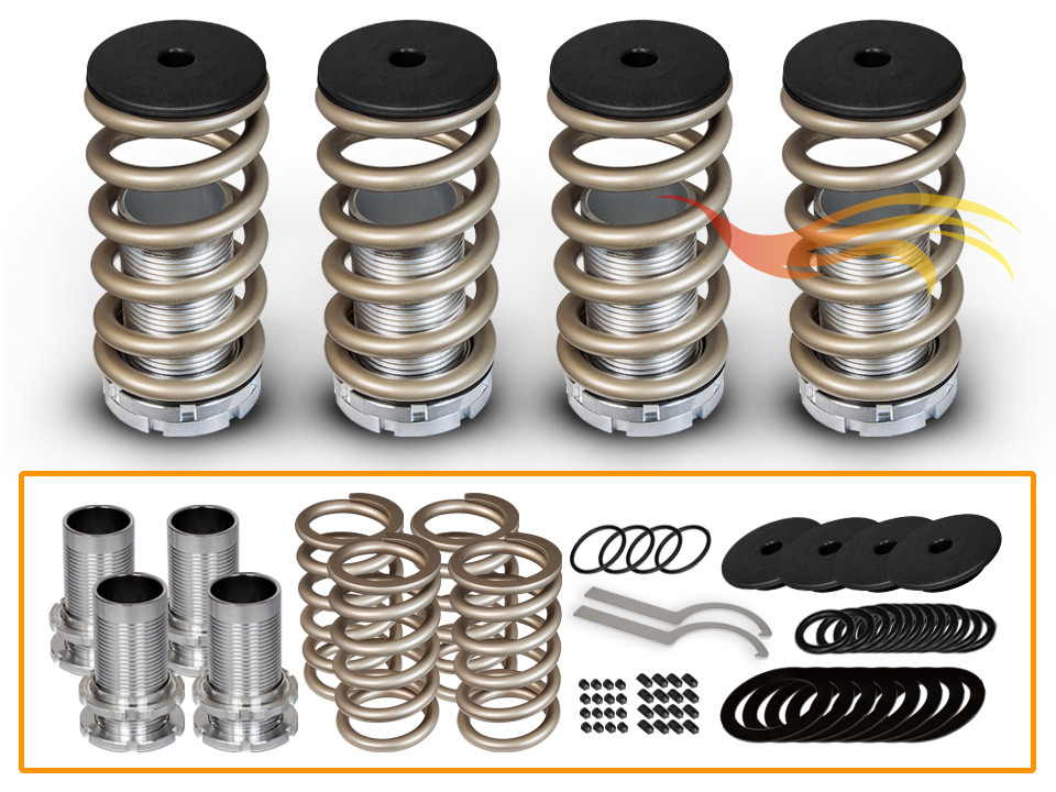 BCP Gold 98-02 Honda Accord Adjustable Lowering Coilover Coil Spring Kit