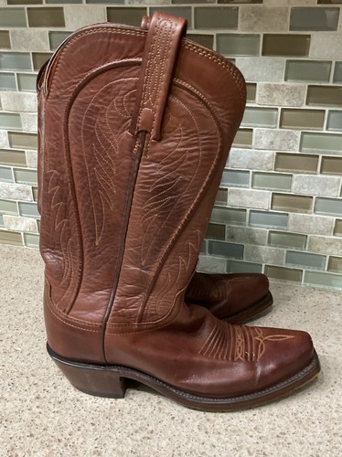 Lucchese Brown Leather Western Cowboy Boots Size 5.5B - Picture 6 of 17