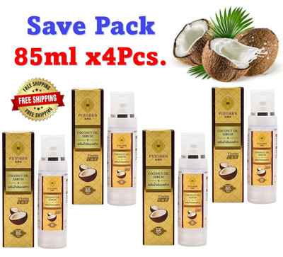 4x Pinnara Coconut Oil Serum Virgin Cold Press Vitamin E C for Skin, Hair 85ml