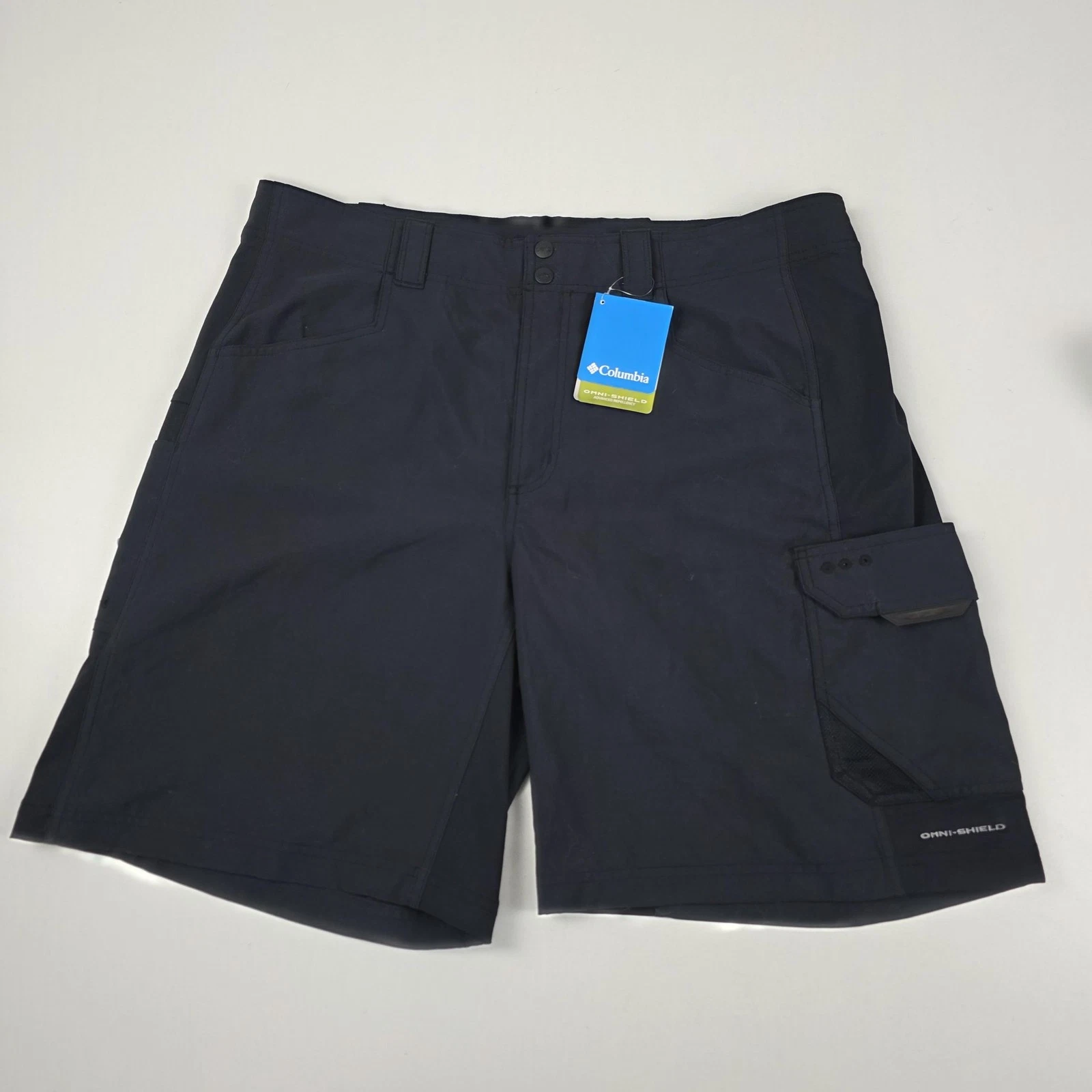 Columbia PFG Big Katuna II Shorts Mens 38 Black 10 Inseam Cargo Omni-Shield
