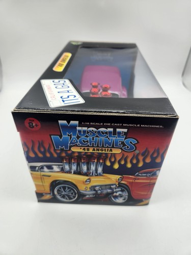 MUSCLE MACHINES 48 ANGLIA 1/18 1948 Purple It’s A Gas Vintage - Picture 7 of 13