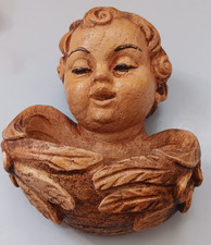 Anioł/putto drewno rzeźbione antyczne z rzeźbioną miską, barok?