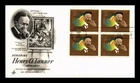 DR JIM STAMPS US COVER HENRY O TANNER AMERICAN PAINTER FDC BLOCK OF 4