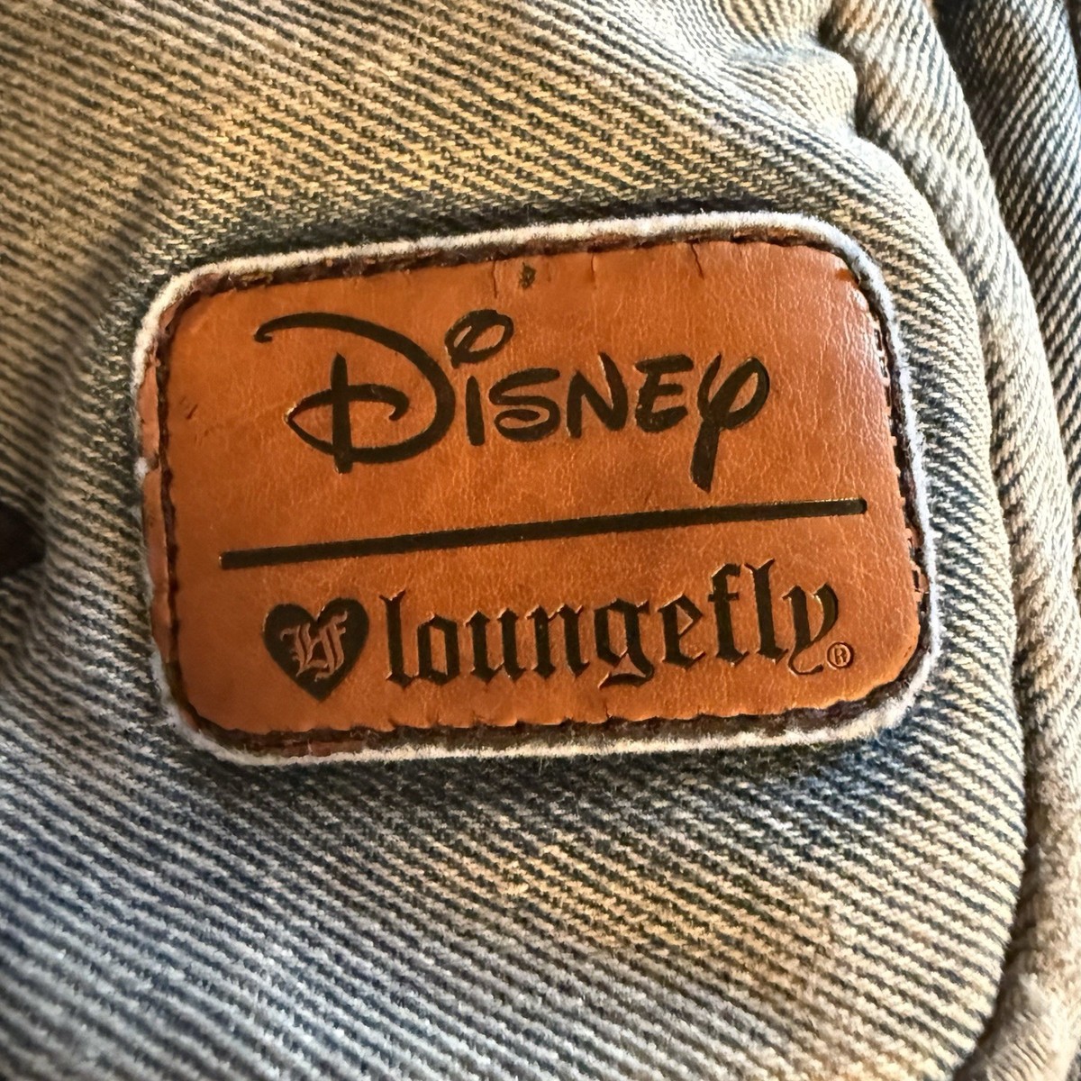 Loungefly Disney Ariel Denim-Style Backpack with Purple Shell Patch Disney Loungefly Ariel Little Mermaid Flounder Blue Denim  main image 2