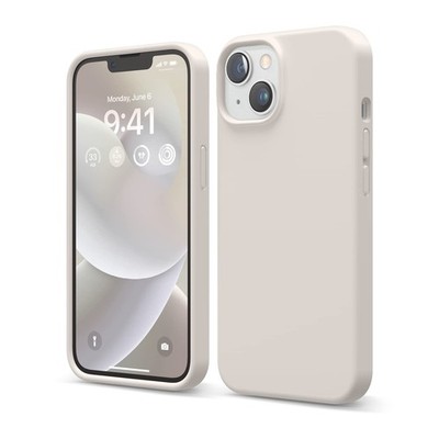 elago Compatible with iPhone 14 Case, Liquid Silicone 14, Stone 