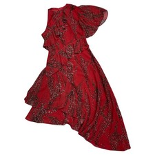 Keepsake The Label Red One Shoulder Dress Small WIsteria Floral