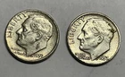 Roosevelt Dime Two 1957 1959- 90% Silver Coin