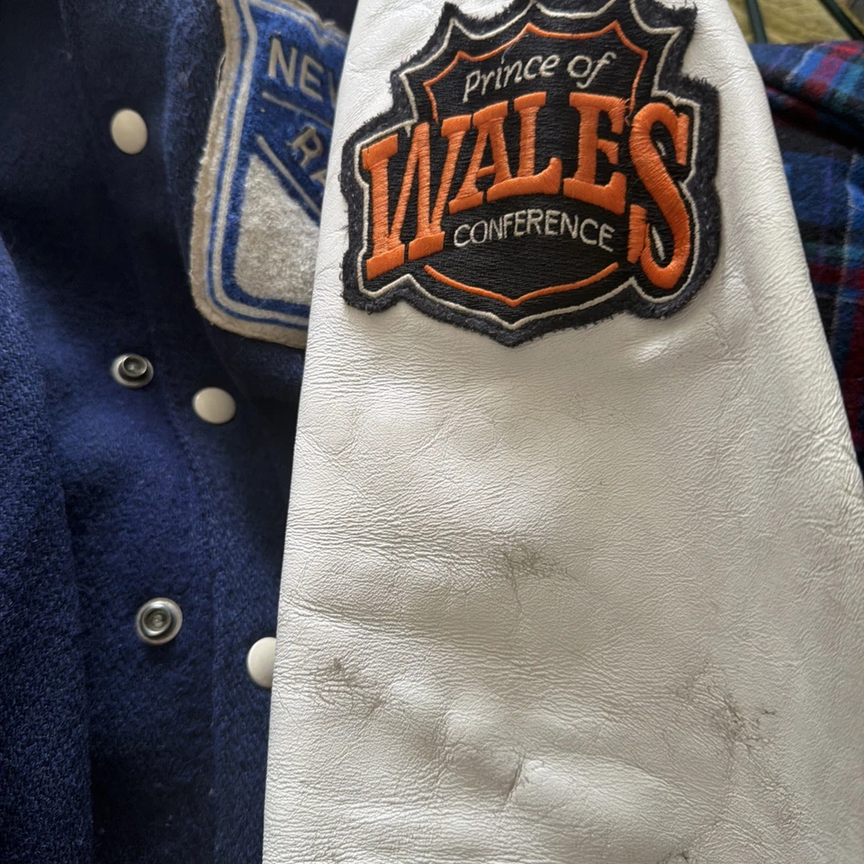 Chaqueta 40 de cuero de lana NY RANGERS DeLong Prince of Wales Foto 3 de 4