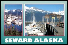 Seward Alaska Municipal Boat Harbor Scenic Postcard by Arctic Circle