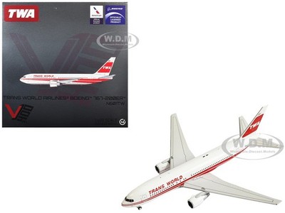 BOEING 767-200ER AIRCRAFT ''TRANS WORLD AIRLINES'' 1/400 DIECAST BY V1:400 400005