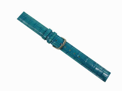 Bracelet De Montre En Cuir Turquoise 18mm - Fermoir Ardillon, Fabrication Allemagne, Neuf