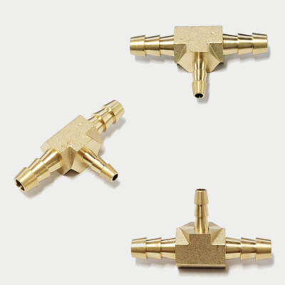 1pc 1/4 X 1/8 HOSE BARB TEE Brass Pipe 3 WAY T Fitting Thread Gas Fuel Water Air