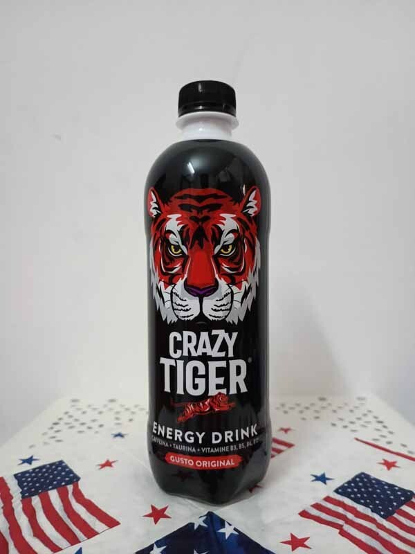 Sottobicchiere Gift Base "Beware Crazy Tigre Man" - 9x9 Cm - Finitura Lucida Con Supporto In Cartone Rigido - Idea Regalo Divertente