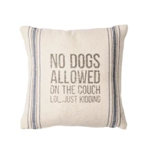 No Dogs Allowed on the Couch, LOL Just Kidding 10" x 10" Decorative Pillow