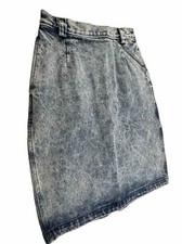 Vtg 80s Calvin Klein Sport Jean Skirt Sz 8 Acid Wash Denim Pencil NICE