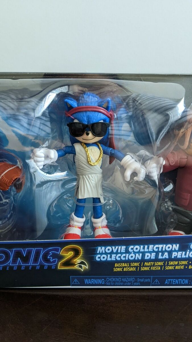 SONIC THE HEDGEHOG 2 3 PACK MOVIE COLLECTION FIGURE SET BASEBALL