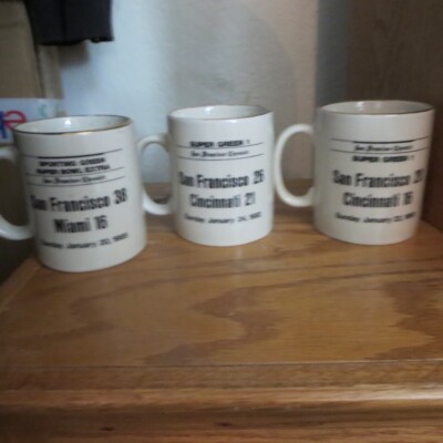 Lot Of Three Vintage San Francisco 49ers Coffee Cups Mugs superbowl | eBay
