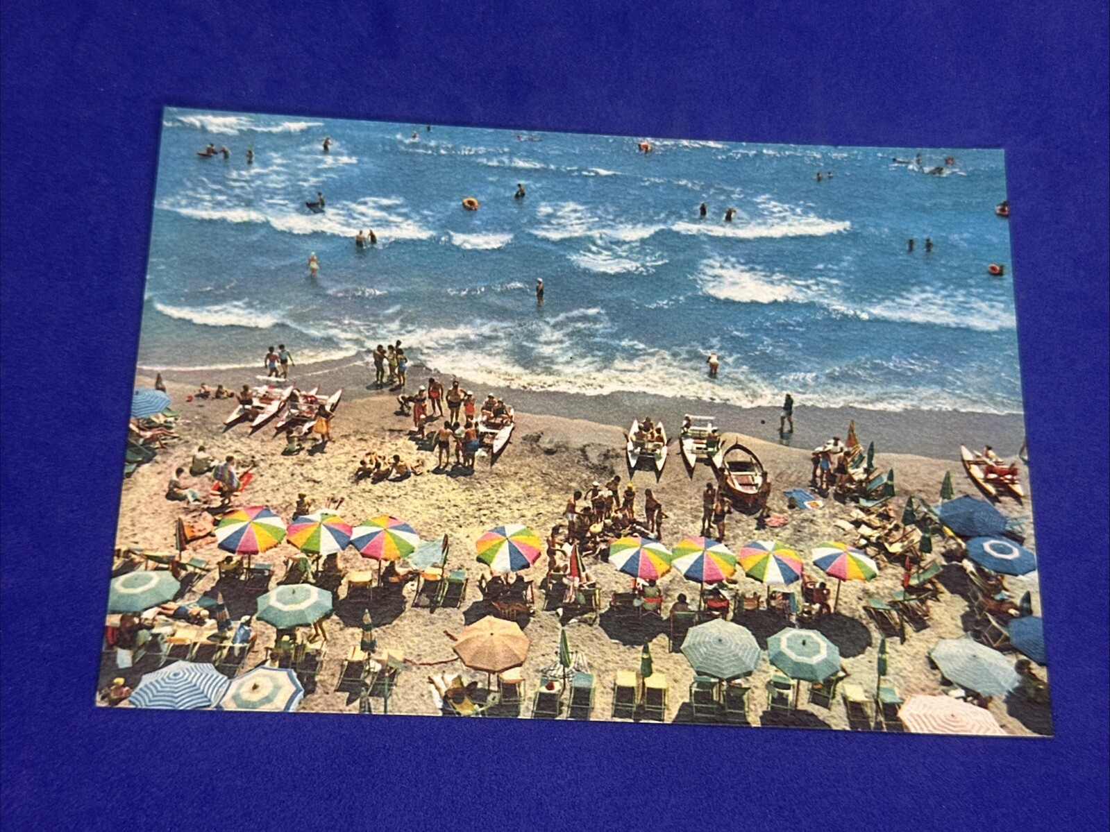 RIVIERA DEI FIORI SANREMO L'ORA DEL BAGNO Cartolina a Colori