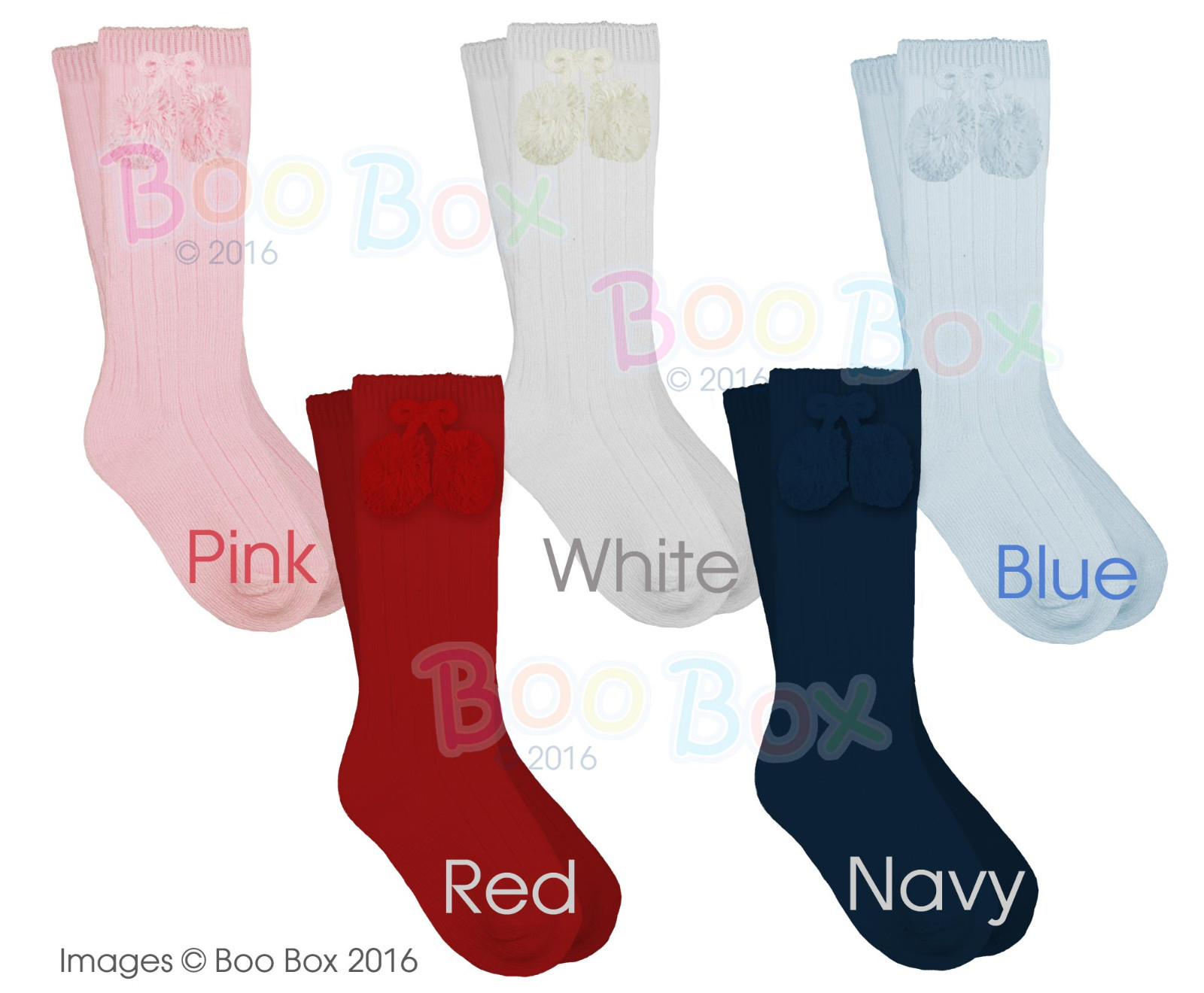 Baby Girls & Baby Boys Knee High Baby 3/4 Length Pom Pom Socks NB12