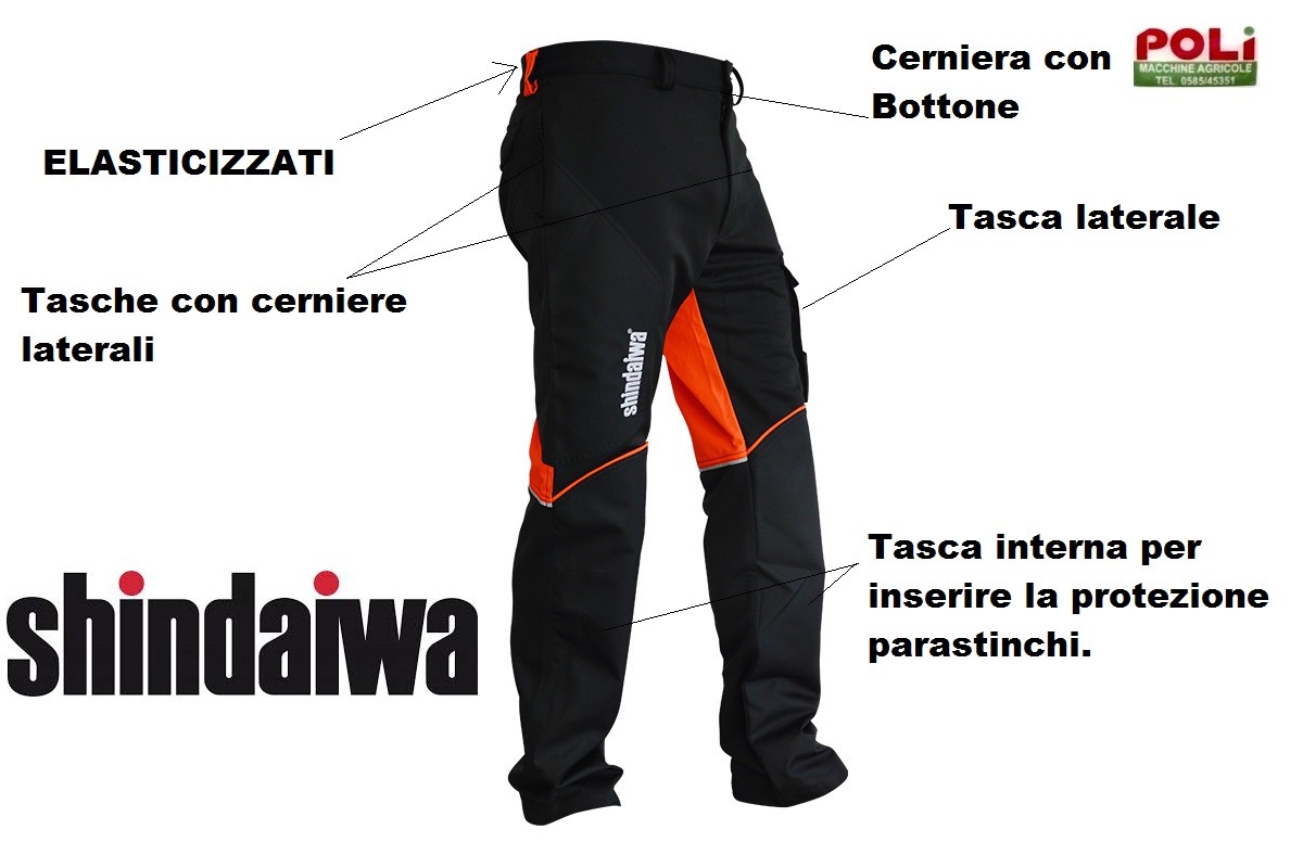 Pantalone Shindaiwa Tessuto Tecnico Alta Resistenza XL 56-58 Lavoro