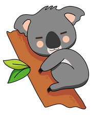 Kids Bedroom Living Room Baby Koala Bear Sleeping On The Tree Wall Decal 20x25