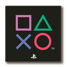 Tapis Playstation Symboles Antidérapant Pour Fans De Jeux Sol Mat Carré Noir
