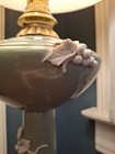Large Elegant Classical Porcelain w applied soft paste Grapes Table Lamp 1950's — photo 8
