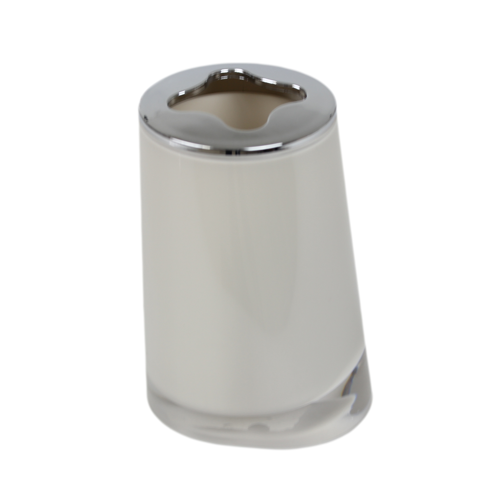 Toothbrush Holder Clear Light Grey Plastic Tumbler Bathroom Accessory Organiser