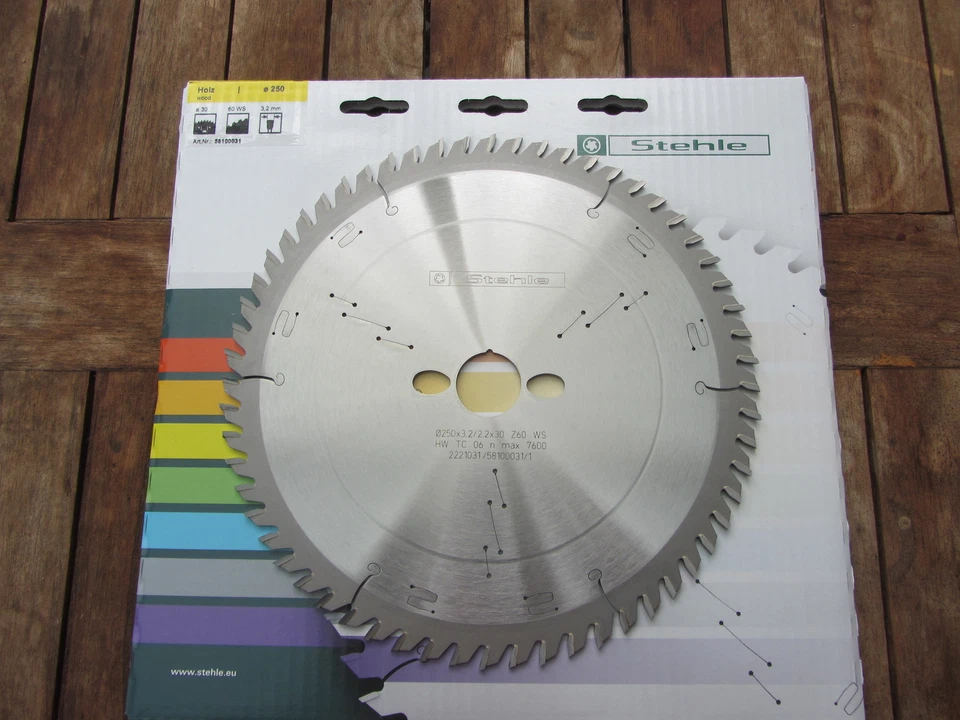 HM/Widia Kreissägeblatt 250 x 30 Z 60 Stehle für Kapp und Tischsäge