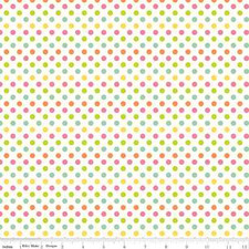 Dots Small Multi on Cream by RBD Designers for Riley Blake, 1/2 yd cotton fabric