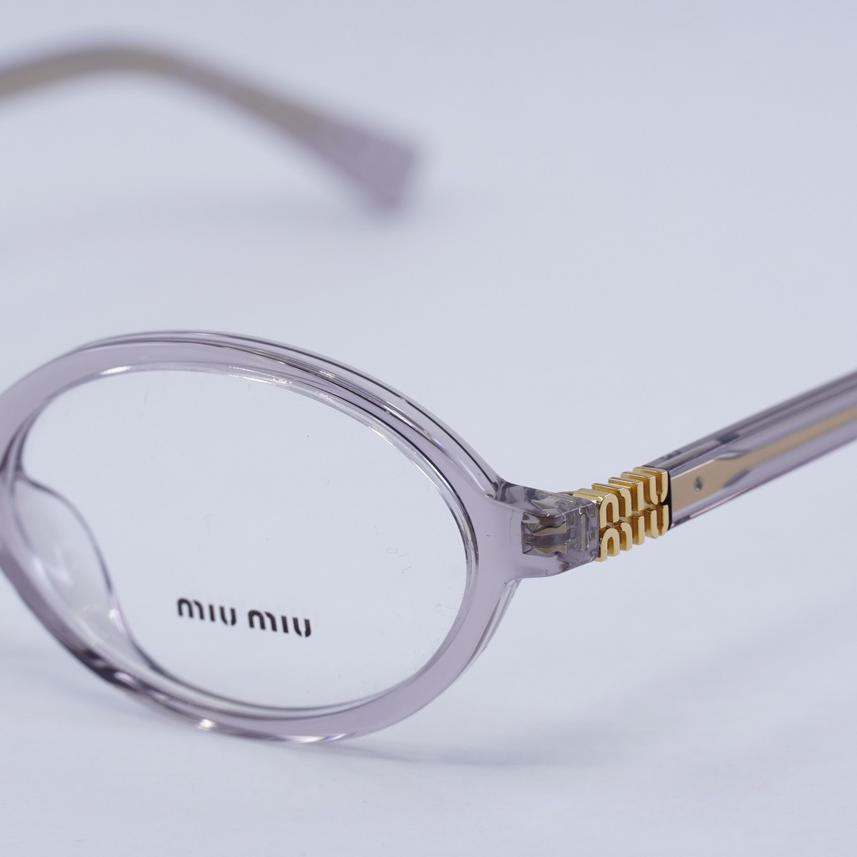 NEW MIU MIU MU01XV 12W1O1 Mauve Transparent 50mm Eyeglasses