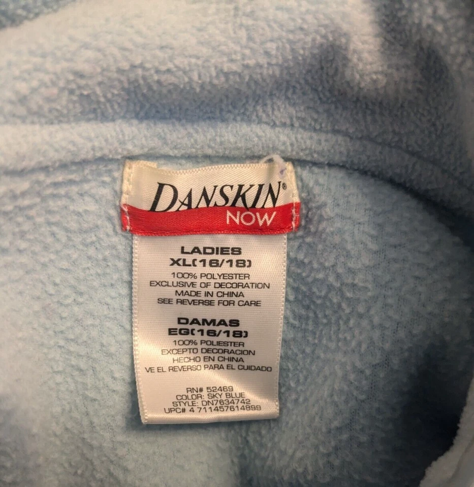 Chaleco polar Danskin Now, azul claro, talla XL Foto 3 de 3