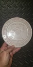 VTG FRANKOMA POTTERY LIBERTY BELL TRIVET LET IT RING 6-1/4" WHITE HOT Pad Plate