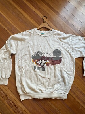 Vintage Puma Sweater Weiß XL True Vintage 80er 80er 