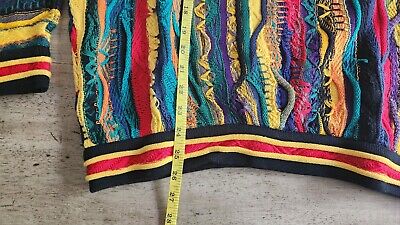 Vintage 90's Coogi Sweater Made In Australia Sz M Multi Color 3D Knit BIGGY