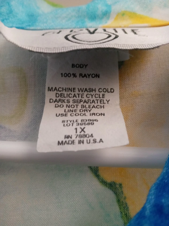 Винтажный Cervelle 2 изделия рубашка шорты женщин XL короткий рукав легкий Гавайи - Изображение 3 из 4