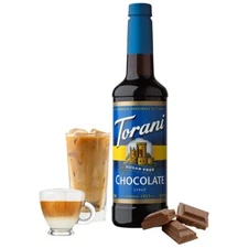 Sugar Free Torani Syrup Drink Mix Chocolate 750 ML Glass Bottle Coffee Lattes SF