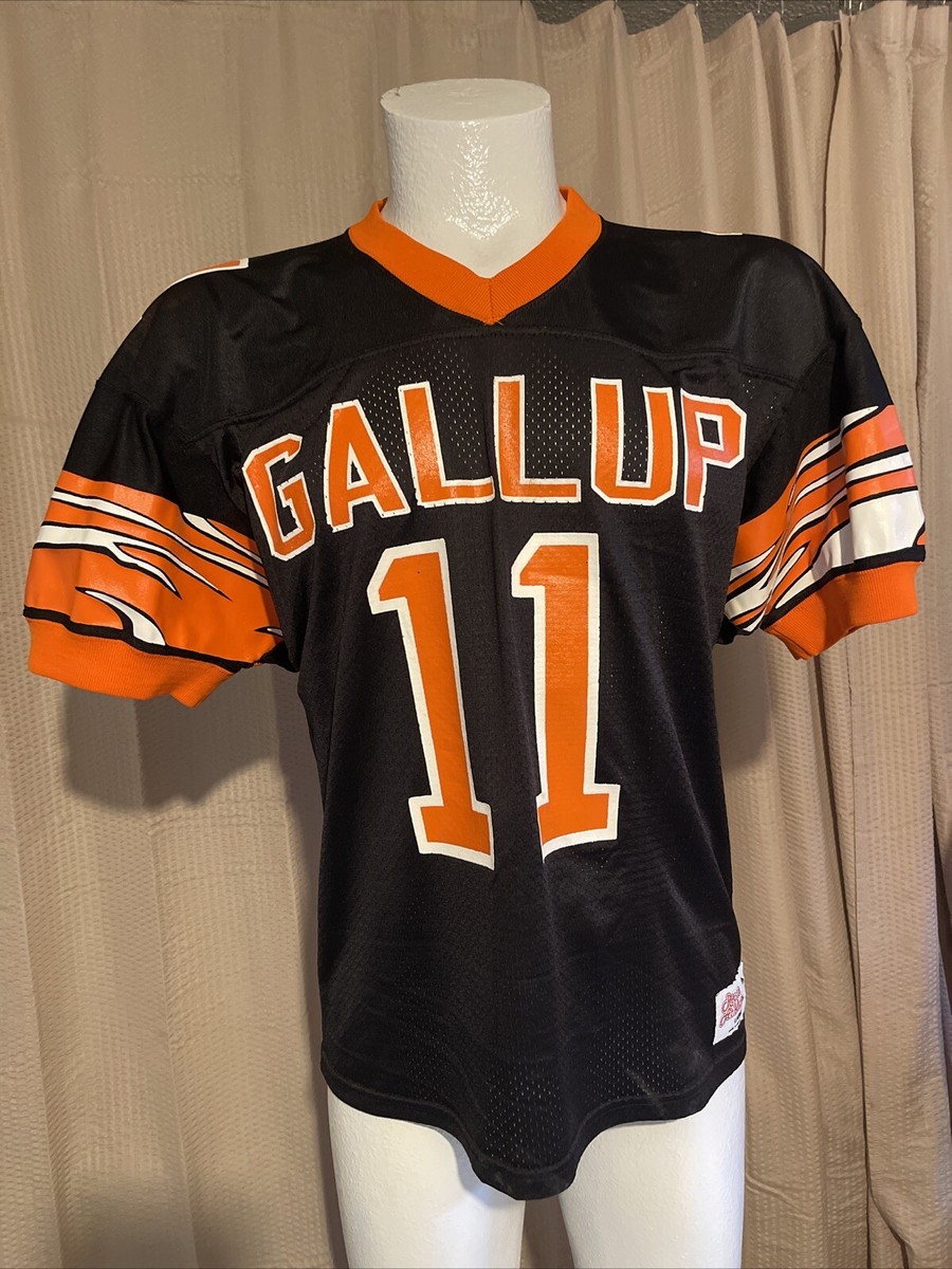 Vtg USA GALLUP #11 Ripon Athletic Nylon Jersey Bengal Stripes Rare