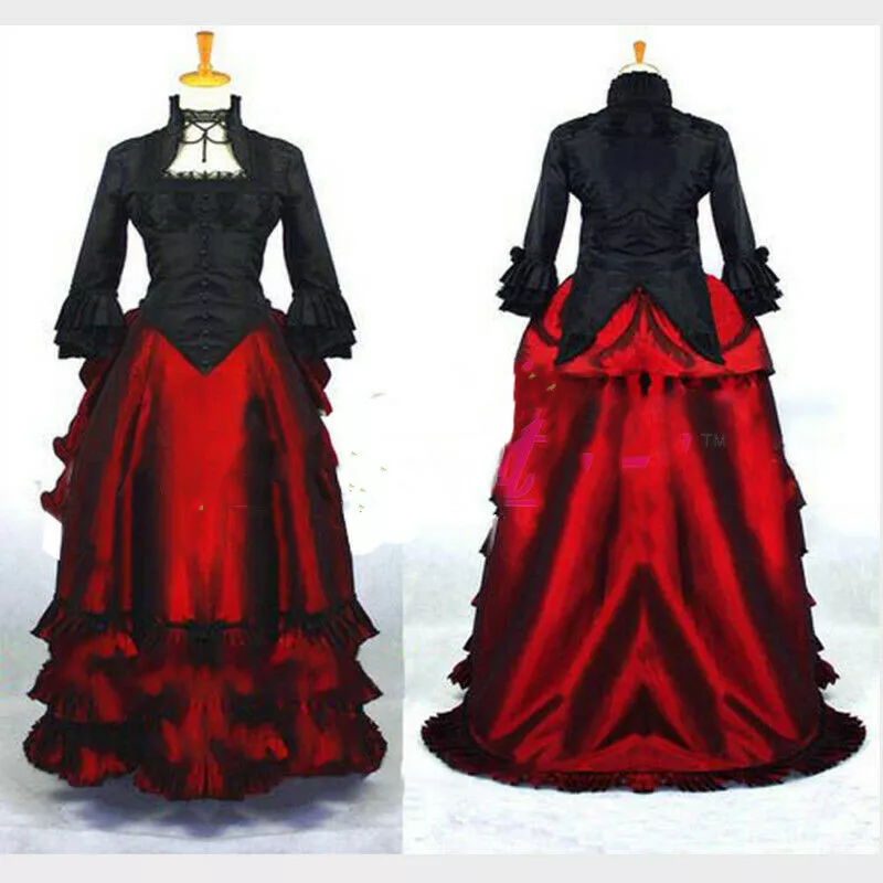 Victorian Velvet Marie Antoinette Queen Wine Red Theatrical Ball Dress -  Magic Wardrobes