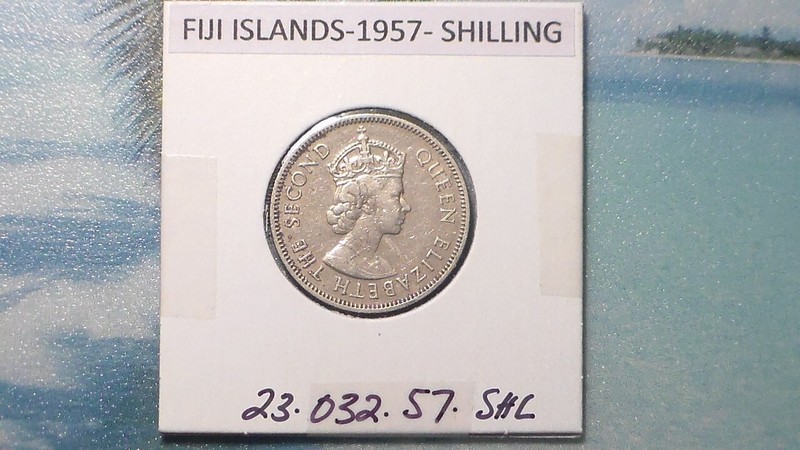 FIJI ISLANDS - 1957 SHILLING - COLONIAL ERA - PREDECIMAL COIN. Copper/Nickel.