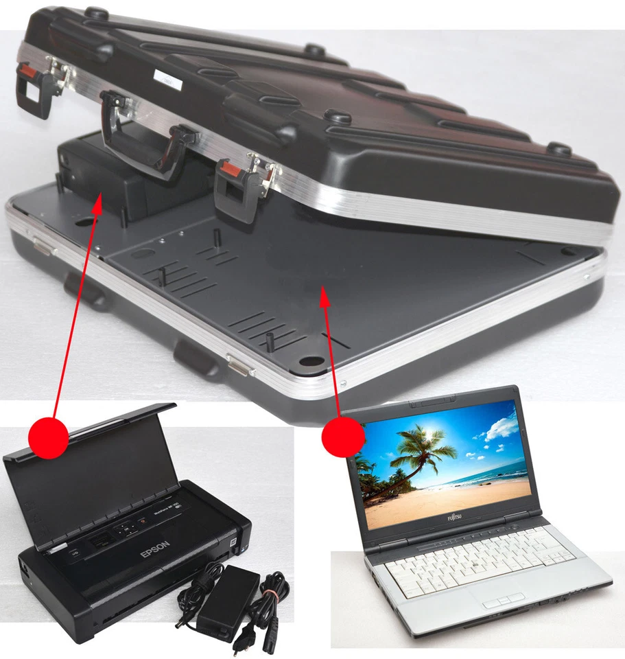 PROFI KOFFER FARBDRUCKER EPSON WF100 WLAN USB PASSEN AUCH NOTEBOOKS BIS 17" 43cm - Bild 2 von 4