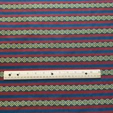 BTY Vintage Striped Jacquard Decor Fabric Red Upholstery