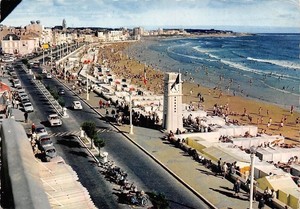 Details About France Les Sables Dolonne La Plage Promenade Voitures Cars Beach Panorama