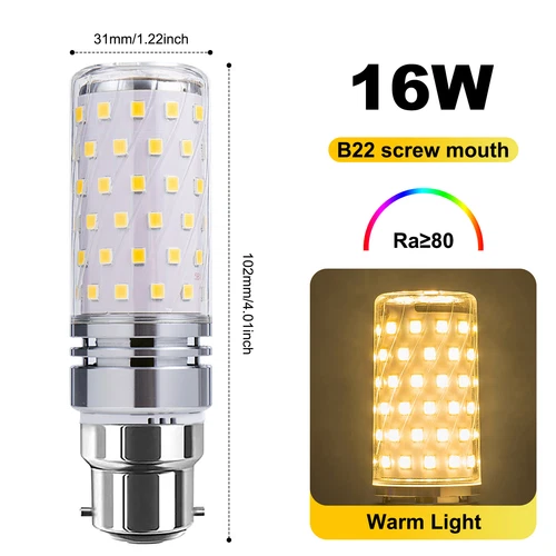 LED Corn Bulb E27 E14 B22 E12 B15 E17 12/16W 2835 60/80SMD Globe Lamp Spot Light - Picture 53 of 63