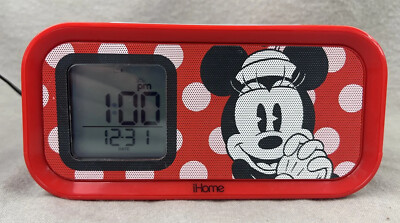 Disney iHome Mickey Mouse Dual Alarm Clock Speaker System Model DM-H22.3 *READ*