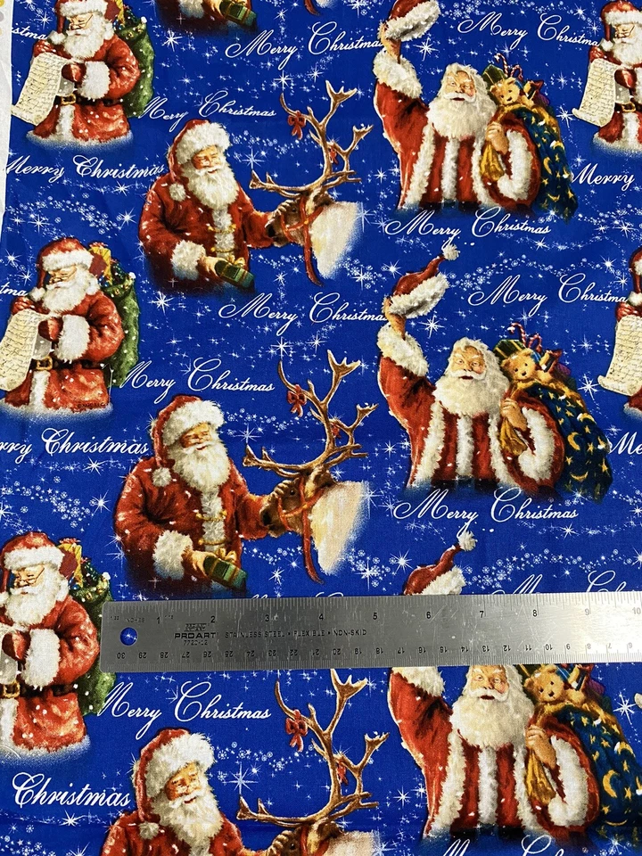Santa Claus Checking His List Fabric David Textiles 45 1/2" x 1 Yd 15" - Image 3 of 3