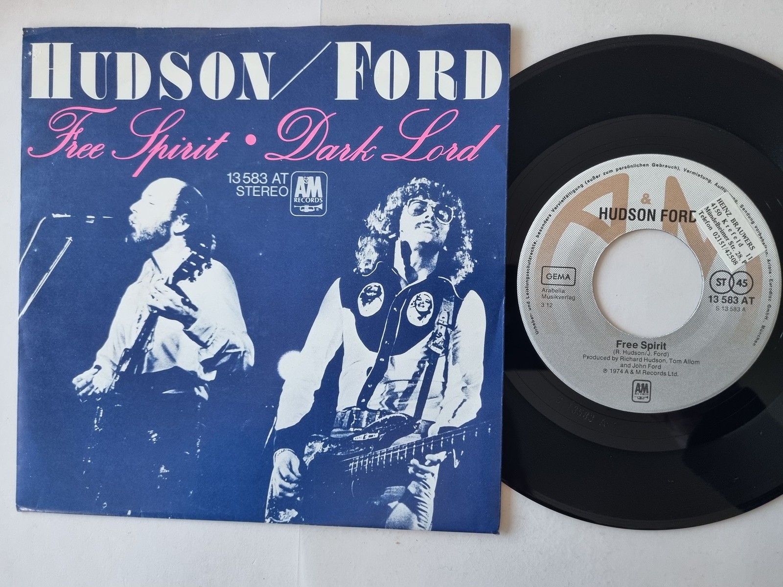Hudson Ford - Free Spirit 7'' Vinyl Germany